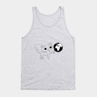 cat with globe Tank Top